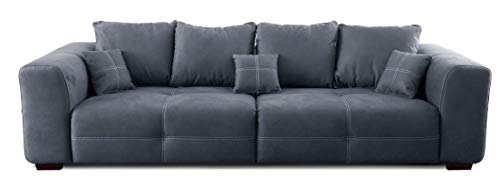 Cavadore Big Sofa Mavericco / XXL Couch im modernen Design / Inklusive Rückenkissen und Zierkissen / 287 x 69 x 108 cm (BxHxT) / Mikrofaser Grau von CAVADORE