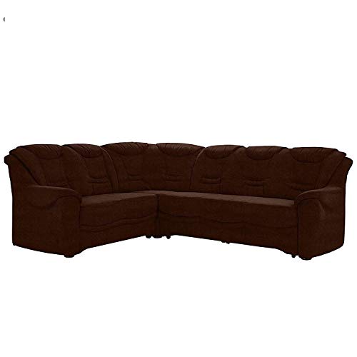 Cavadore Ecksofa Bansa mit Federkern / Polstercouch im klassischen Design / inkl. Bettfunktion / 265 x 94 x 215 / Mikrofaser Braun von CAVADORE