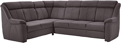 Cavadore Ecksofa Beata im modernen Design / Polstercouch in L-Form / 261 x 98 x 211 / Mikrofaser Grau von CAVADORE