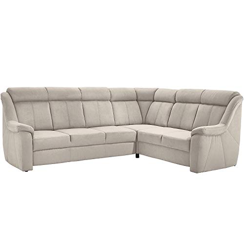 Cavadore Ecksofa Beata im modernen Design / Polstercouch in L-Form / 261 x 98 x 211 / Mikrofaser Hellbeige von CAVADORE