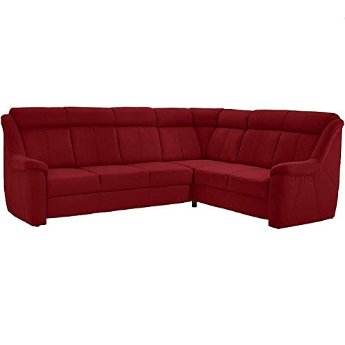 Cavadore Ecksofa Beata im modernen Design / Polstercouch in L-Form / 261 x 98 x 211 / Mikrofaser Rot von CAVADORE