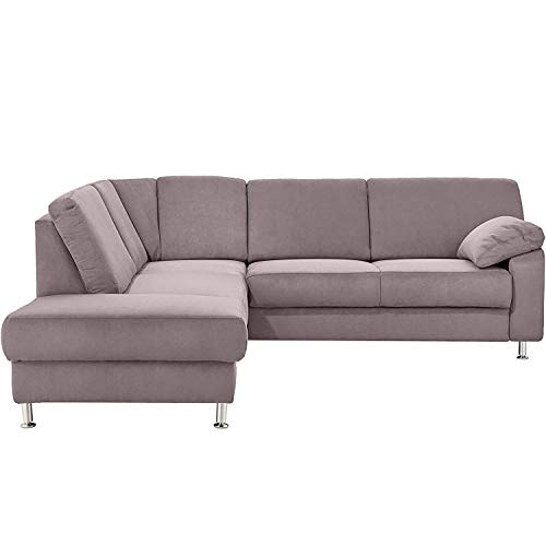 Cavadore Ecksofa Belfast mit Ottomane links / Polsterecke mit Federkern / inkl. Vorziehsitz und Bettkasten / 243 x 88 x 218 / Mikrofaser Anthrazit von CAVADORE