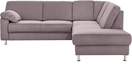 Cavadore Ecksofa Belfast mit Ottomane rechts / Polsterecke mit Federkern / inkl. Vorziehsitz und Bettkasten / 243 x 88 x 218 / Mikrofaser Anthrazit von CAVADORE