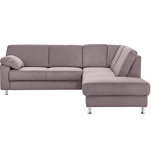 Cavadore Ecksofa Belfast mit Ottomane rechts / Polsterecke mit Federkern / 243 x 88 x 218 / Mikrofaser Anthrazit von CAVADORE