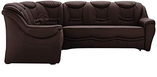 Cavadore Ecksofa Bensil mit Federkern / Polsterecke in Kunstleder / 265 x 94 x 215 / Lederoptik Braun von CAVADORE