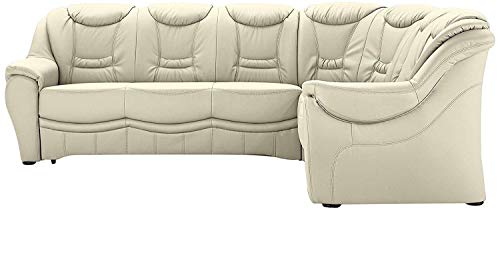 Cavadore Ecksofa Bensil mit Federkern / Polsterecke in Kunstleder / 265 x 94 x 215 / Lederoptik Creme von CAVADORE