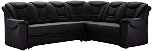 Cavadore Ecksofa Bensil mit Federkern / Polsterecke in Kunstleder / 265 x 94 x 215 / Lederoptik Schwarz von CAVADORE