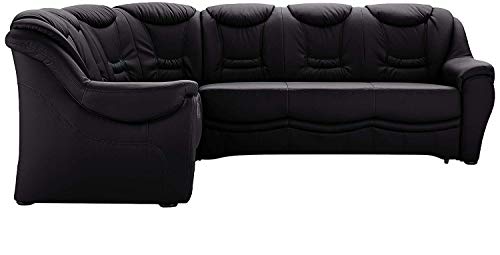 Cavadore Ecksofa Bensil mit Federkern / Polsterecke mit Bettfunktion / 265 x 94 x 215 / Lederoptik Schwarz von CAVADORE