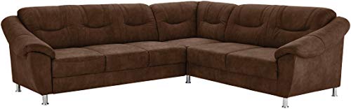 Cavadore Ecksofa Salisa mit Federkern / Polsterecke im klassischen Design / 264 x 86 x 244 / Mikrofaser Hellbraun von CAVADORE