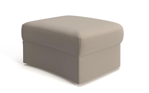 Cavadore Hocker Jawa / Bodennaher Polsterhocker in Nierenform / Ideal als Fußhocker oder Sitzgelegenheit / Passend zur Garnitur Jawa / 84 x 43 x 70 / Flachgewebe, Beige von CAVADORE