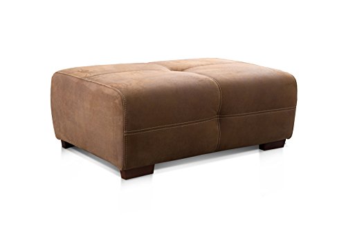 Cavadore Hocker Mavericco / XXL Couch-Hocker im modernen Design / Mikrofaser / Passend zu Big Sofa und Ecksofa Mavericco / 108 x 71 x 41 cm (BxHXT) / Mikrofaser Braun von CAVADORE