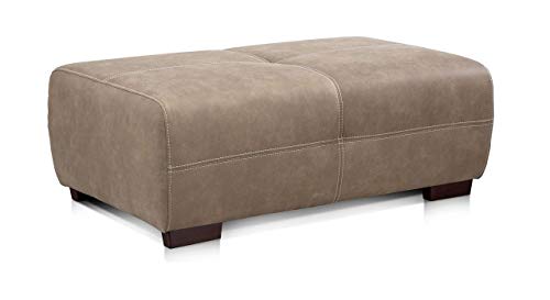 Cavadore Hocker Mavericco / XXL Hocker rechteckig in Lederoptik / Industrial Style / Passend zu Big Sofa und Ecksofa Mavericco / 108 x 71 x 41 cm (BxHXT) / Mikrofaser Beige von CAVADORE