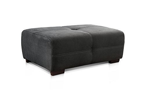 Cavadore Hocker Mavericco / XXL Polsterhocker im modernen Design / Mikrofaser / Passend zu Big Sofa und Ecksofa Mavericco / 108 x 71 x 41 cm (BxHXT) / Mikrofaser Schwarz von CAVADORE