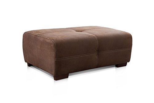 Cavadore Hocker Mavericco / XXL Sitzhocker im modernen Design / Mikrofaser / Passend zu Big Sofa und Ecksofa Mavericco / 108 x 71 x 41 cm (BxHXT) / Mikrofaser Braun von CAVADORE