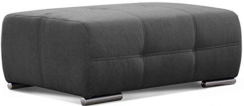 Cavadore Hocker Mistrel, Sitzhocker mit leichter Fleckentfernung dank Soft Clean, geeignet für Haushalte mit Kindern, Haustieren, 109 x 42 x 73, dunkelgrau von CAVADORE