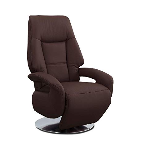Cavadore Ledersessel Edinburgh / Fernsehsessel mit manuell verstellbarer Relaxfunktion / 74 x 114 x 77 / Echtleder: braun von CAVADORE