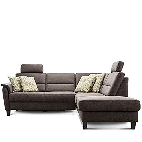 Cavadore Schlafsofa Palera mit Federkern / L-Form Sofa mit Bettfunktion / 236 x 89 x 212 / Büffellederoptik Braun von CAVADORE