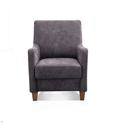 Cavadore Sessel Delo mit Federkern / Bequemer Polstersessel im modernen Design / 70 x 93 x 76 / grau von CAVADORE