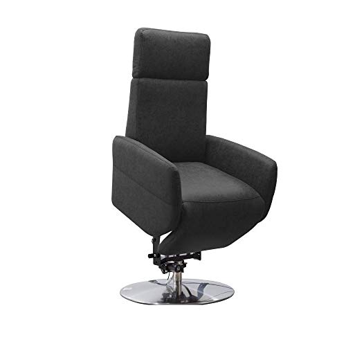 Cavadore TV-Sessel Cobra / Fernsehsessel mit 2 E-Motoren, Akku und Aufstehhilfe / Relaxfunktion, Liegefunktion / Ergonomie M / 71 x 110 x 82 / Lederoptik Anthrazit von CAVADORE