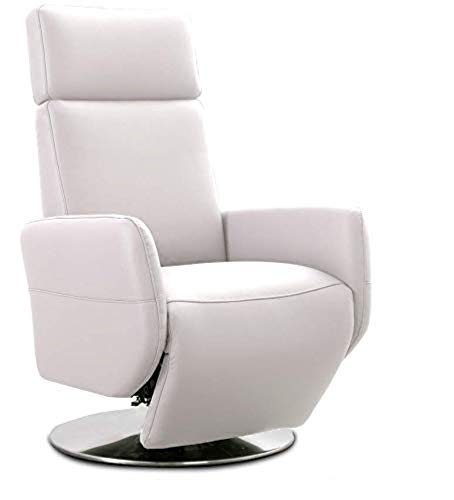 Cavadore TV-Sessel Cobra / Fernsehsessel mit 2 E-Motoren und Akku / Relaxfunktion, Liegefunktion / Ergonomie L / 71 x 112 x 82 / Echtleder Weiß von CAVADORE