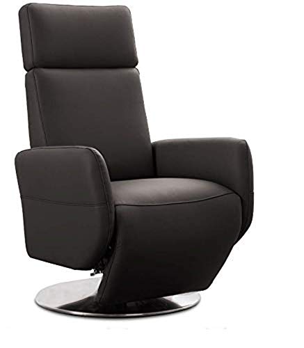 Cavadore TV-Sessel Cobra mit 2 E-Motoren / Elektrischer Fernsehsessel mit Fernbedienung / Relaxfunktion, Liegefunktion / Ergonomie S / Belastbar bis 130 kg / 71 x 108 x 82 / Echtleder Mokka von CAVADORE