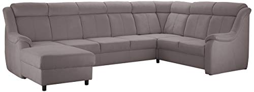 Cavadore Wohnlandschaft Beata mit Longchair links / Polstercouch im modernen Design / inkl. Relaxfunktion / 315 x 98 x 211 / Mikrofaser Anthrazit von CAVADORE