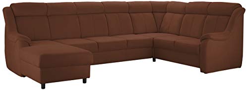 Cavadore Wohnlandschaft Beata mit Longchair links / Polstercouch im modernen Design / inkl. Relaxfunktion / 315 x 98 x 211 / Mikrofaser Braun von CAVADORE