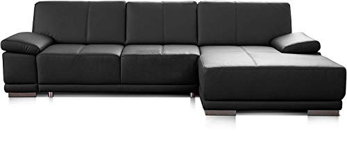 CAVADORE Ecksofa Corianne / Ledercouch inkl. Armteilverstellung und Longchair / 282 x 80 x 162 / Echtleder, schwarz CAVADORE Ecksofa Corianne / Ledercouch inkl. Armteilverstellung und Longchair / 282 x 80 x 162 / Echtleder, schwarz von CAVADORE