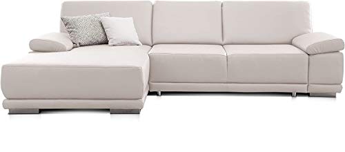 CAVADORE Eckcouch Corianne in Kunstleder / Sofa in L-Form mit verstellbaren Armlehnen und Longchair / 282 x 80 x 162 / Lederimitat, weiß CAVADORE Eckcouch Corianne in Kunstleder / Sofa in L-Form mit verstellbaren Armlehnen und Longchair / 282 x 80 x 162 / Lederimitat, weiß von CAVADORE