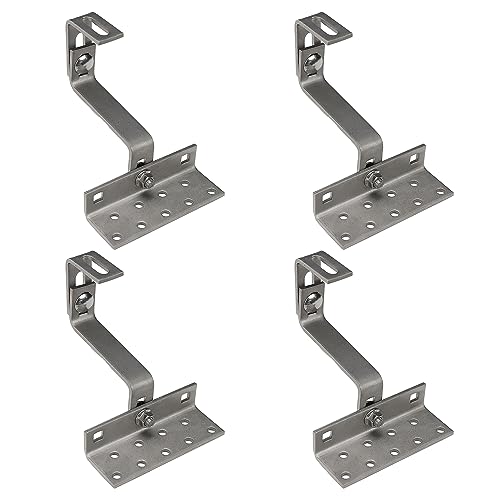 4X A2 Dachhaken 3-fach verstellbar-A2 Edelstahl V2A PV Photovoltaik Solar Montage Solarpanel Dachhalterung Dachhalter Solar Solarmodul befestigung set Dach Halterung Dachhacken Haken roof hook 115mm von CAVATINY