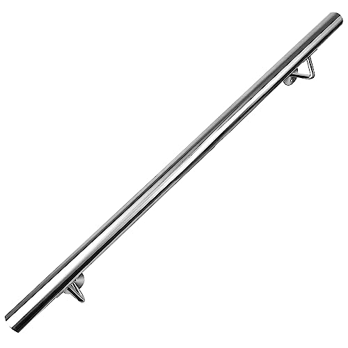 CAVATINY Edelstahl Handlauf Geländer für Treppen Brüstung Balkon - Wandhandlauf Wandhalterung - Innen und Außen Handlauf Geländer Treppengeländer Edelstahl (110CM) von CAVATINY