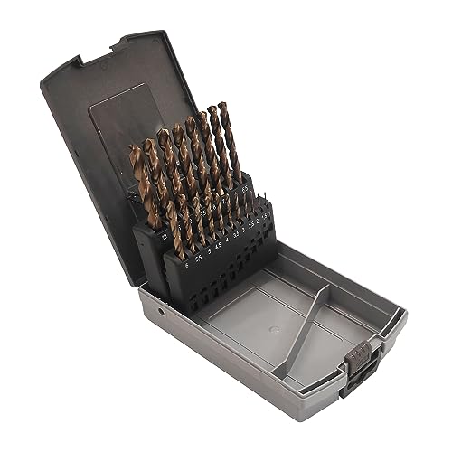 CAVATINY Präzisionsbohrer Spiralbohrer-Set | 19 Stück | HSS-G M2 Metallbohrer-Set | 1–10 mm, 0,5 mm Schritte | DIN 338 | für Edelstahl, Aluminium, Holz | Selbstzentrierend für Metallbearbeitung CAVATINY Präzisionsbohrer Spiralbohrer-Set | 19 Stück | HSS-G M2 Metallbohrer-Set | 1–10 mm, 0,5 mm Schritte | DIN 338 | für Edelstahl, Aluminium, Holz | Selbstzentrierend für Metallbearbeitung von CAVATINY