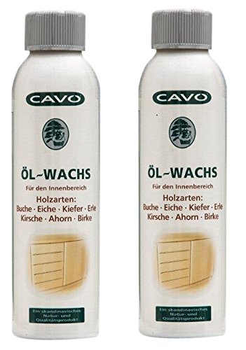 CAVO Öl-Wachs 2er-Pack (=2x250ml) - Holzpflege, Schutz vor Flecken und Wasserstellen, sowie Verbesserung des Aussehens von CAVO