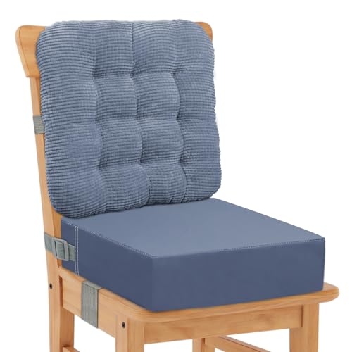 CAVWVTYU Sitzerhöhung Stuhl, Waschbar Zerlegbar Tragbare Sitzerhöhung Kleinkinder Esszimmerstuhl ErhöHen Pad Esszimmer Boostersitze mit 2 Sicherheitsschnalle Gurte Kindersitzkissen… (Blue) von CAVWVTYU