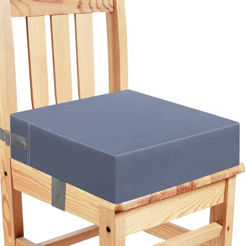CAVWVTYU Sitzerhöhung Stuhl, Waschbar Zerlegbar Tragbare Sitzerhöhung Kleinkinder Esszimmerstuhl ErhöHen Pad Esszimmer Boostersitze mit 2 Sicherheitsschnalle Gurte Kindersitzkissen… (Blau) von CAVWVTYU
