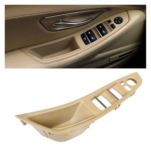 CAWEUER 1x Auto-Innenraum vorne Links Fahrertürgriff Armlehnenplatte Ersatz kompatibel mit BMW 5er F10 F11 520i 523i 525i 51417225875(Beige) von CAWEUER