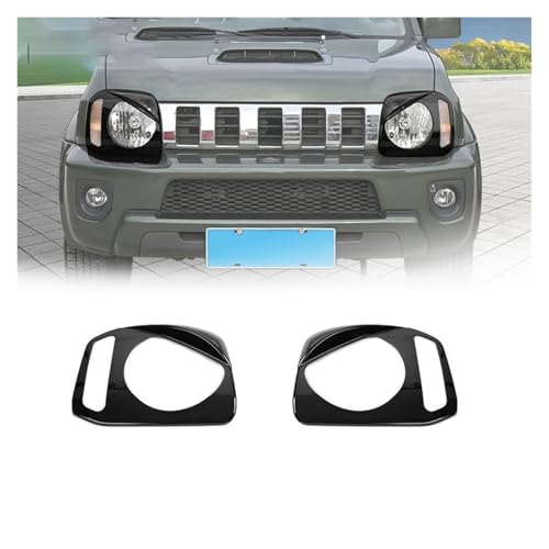 CAWEUER Kompatibel mit Suzuki Jimny 2007-2017 Lampenabdeckung Autoscheinwerfer Scheinwerfer Dekorative Abdeckung Aufkleber, Aussehen Zubehör(Black) von CAWEUER