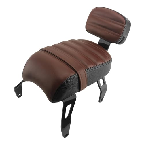 CAWEUER Motorradsitz, Soziussitz mit Abnehmbarer Rückenlehne hinten, Mini-Sissybar, kompatibel mit Indian Scout Bobber Sixty Twenty 2018–2023(Brown) von CAWEUER