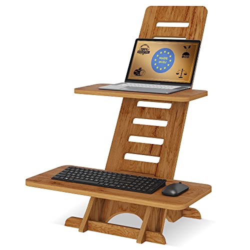 CAWI Stehschreibtisch Aufsatz | Stehpult Holz| Standing Desk | Ständer | Schreibtischaufsatz Holz | Stehpulte | Standsome Stehschreibtisch | Steh Schreibtisch | Made in EU von CAWI