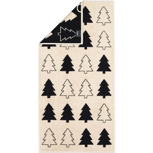 CAWÖ Home Handtücher Christmas Edition Tannenbäume 794 Natur-schwarz - 39 Handtuch 50x100 cm von CAWÖ Home