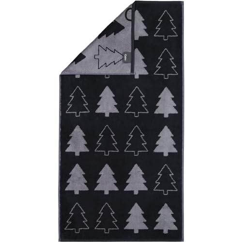 CAWÖ Home Handtücher Christmas Edition Tannenbäume 794 schwarz - 90 Handtuch 50x100 cm von CAWÖ Home