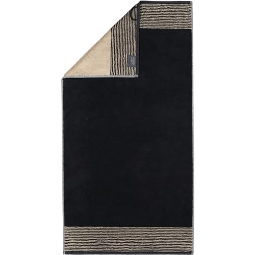 CAWÖ Home Handtücher Luxury Home Two-Tone 590 schwarz - 93 Handtuch 50x100 cm von Cawö