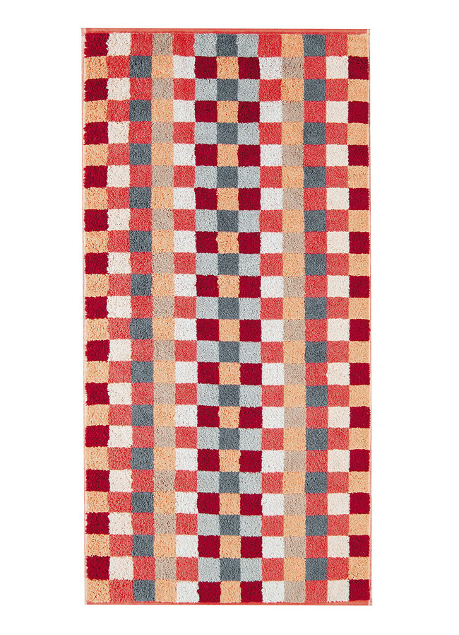 Frottier-Serie aus dem Hause Cawö, Karo, Größe 200 (1 Handtuch, 50/100 cm), Koralle von CAWÖ