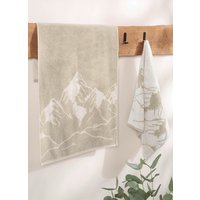 Frottier-Serie mit eingewebtem Bergpanorama Frottier-Serie mit eingewebtem Bergpanorama von CAWÖ