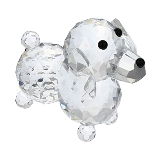 CAXUSD 1stk Kristall-Hund-Ornament Tierskulptur Aus Glas Hund Figuren Sammlerstücke Tier Statue Sammlung Von Kristallhundefiguren Schreibtisch Mädchen Handgefertigtes Geschenk Weiß von CAXUSD