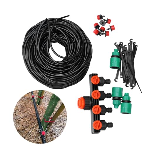 CAXUSD 156 Stück Teiliges DIY Tropfbewässerungssystem mit Schlauch und Anpassbaren Tropfköpfen für Gartenpflanzen Wasserverteiler und Tee Verbindern von CAXUSD