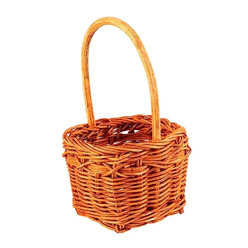 CAXUSD Quadratischer Rattan Blumenkorb Mini Blumenbehälter Rattan Korb Für Garten Dekoration Quadratischer Korb Aufbewahrungskorb Rattan-blumentopf von CAXUSD