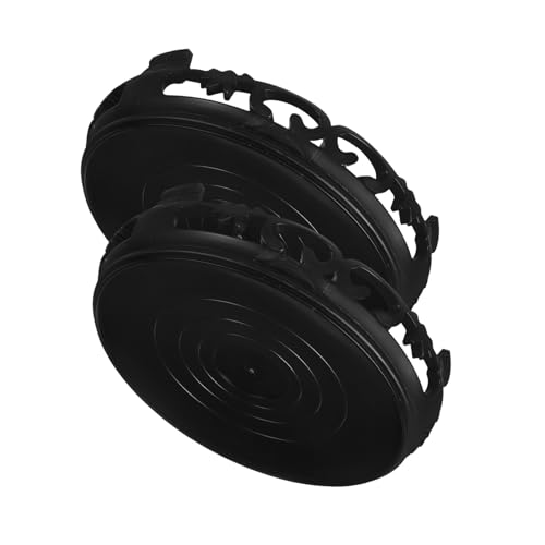 CAXUSD 2 Stück Blumentopf Tablett Lotus-Sockelständer Zierständer Möbel-Display-Basis Topfständerhalter Dekorative Basis dekorative Unterstützung Sammelbasis Plastik Black von CAXUSD