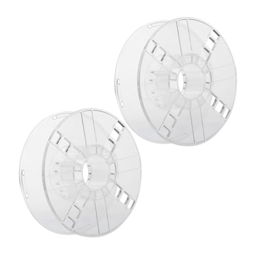 CAXUSD 2 Stück Drucker Spulen Hohler Kunststoff Line Spool Transparentes Material Robuste Filamentrolle Für Effizientes Aufwickeln Und Überwachen von CAXUSD