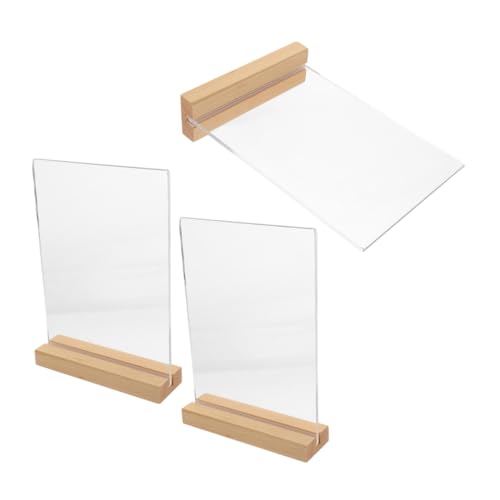 CAXUSD 3 Stück Teiliges Acryl Menüständer T förmiger Tischkartenhalter mit Robustem Holzsockel Transparenter Aufsteller für Restaurant Hochzeit Büro Tischdisplay CAXUSD 3 Stück Teiliges Acryl Menüständer T förmiger Tischkartenhalter mit Robustem Holzsockel Transparenter Aufsteller für Restaurant Hochzeit Büro Tischdisplay von CAXUSD